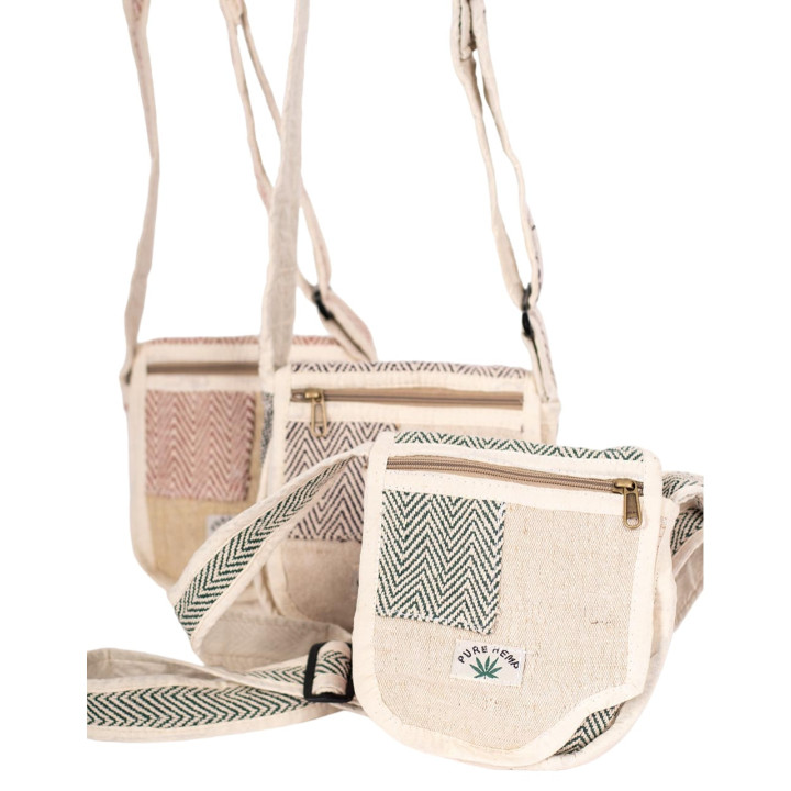 BBA0025B - Sac bandoulière unique en chanvre : l'artisanat indien pour la mode ethnique en gros