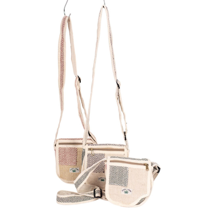 BBA0025B - Sac bandoulière unique en chanvre : l'artisanat indien pour la mode ethnique en gros