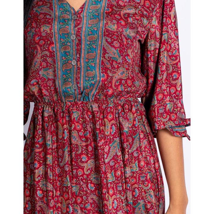 KM2016A - Robe midi avec boutons