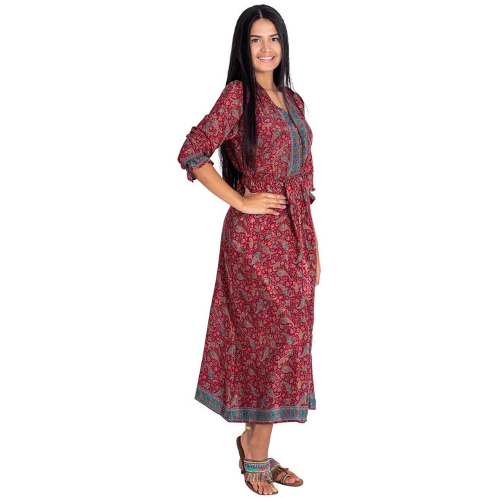 KM2016A - Robe midi avec boutons
