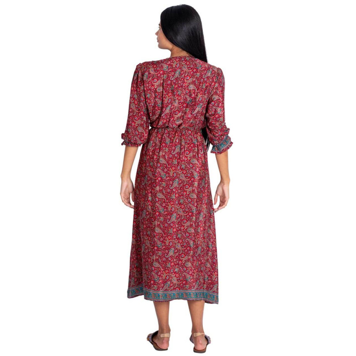 KM2016A - Robe midi avec boutons