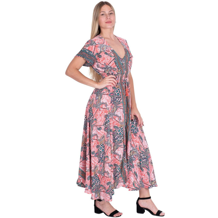 KM2018A - Long Buttoned Dress