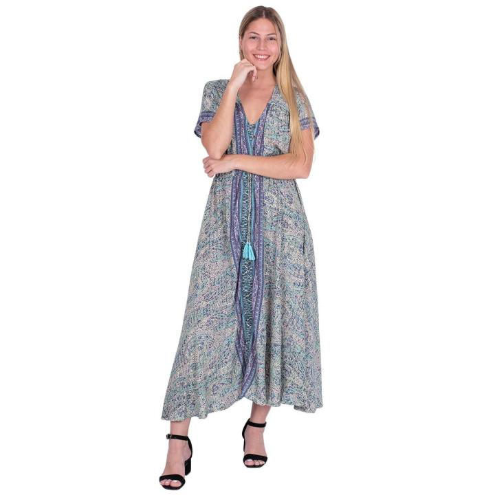 KM2018B - Long Buttoned Dress