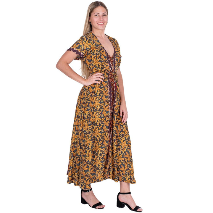 KM2018C - Long Buttoned Dress