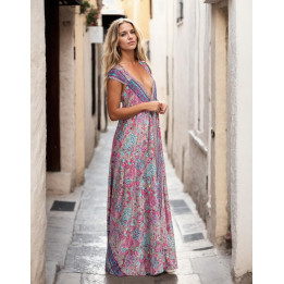 KM2019B - Long Silk Dress