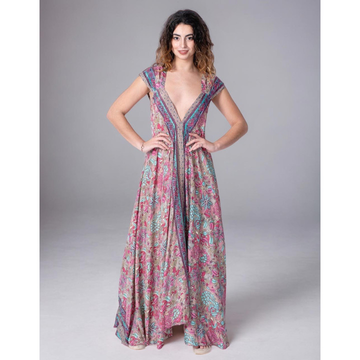 KM2019B - Long Silk Dress