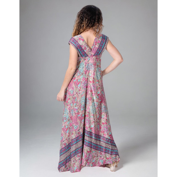 KM2019B - Long Silk Dress