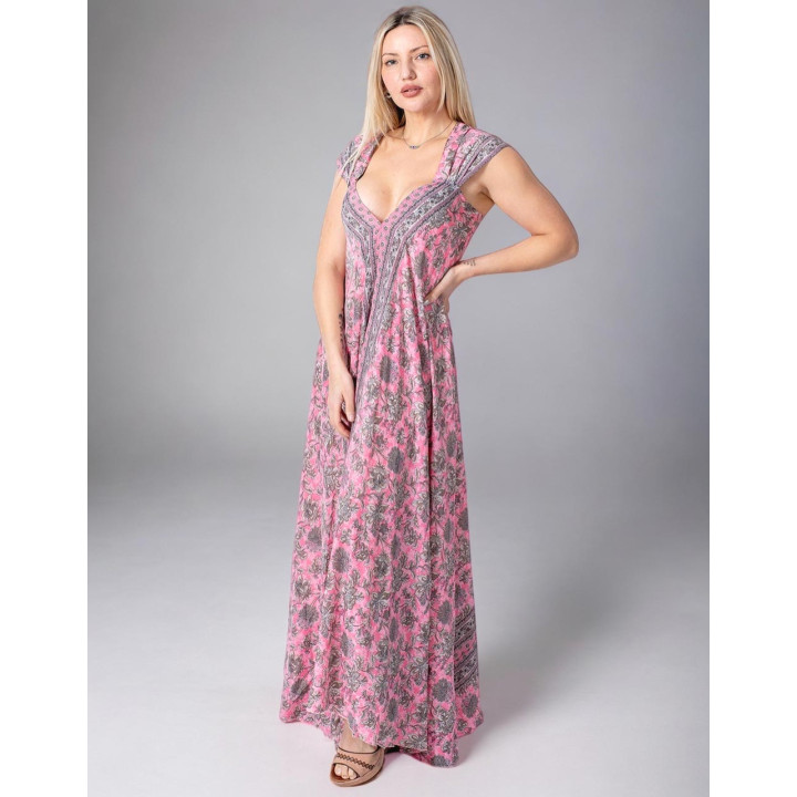 KM2019C - Long Silk Dress