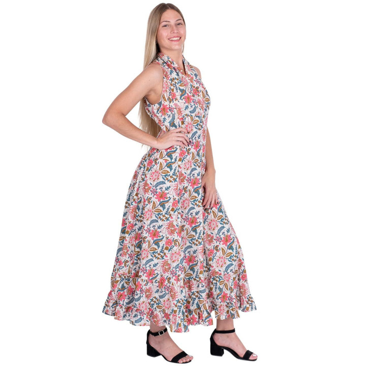 KM2021B - Vestido Largo Algodon