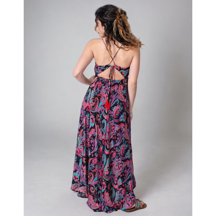 KM2023A - Long Cross Back Dress