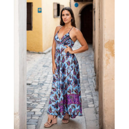 KM2023B - Vestido Longo Cruzado nas Costas