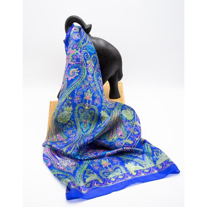 KPS10015 - Sciarpa di seta blu