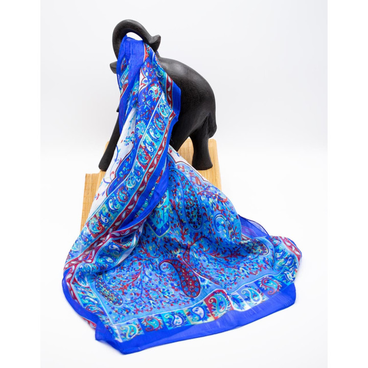 KPS10015 - Sciarpa di seta blu