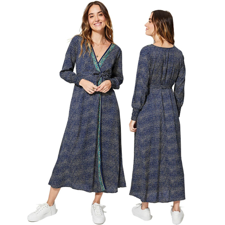 MCMAXI0046A - Blue Wrap Dress