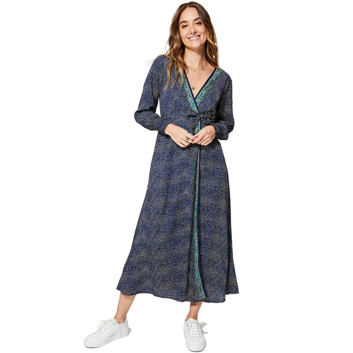 MCMAXI0046A - Blue Wrap Dress