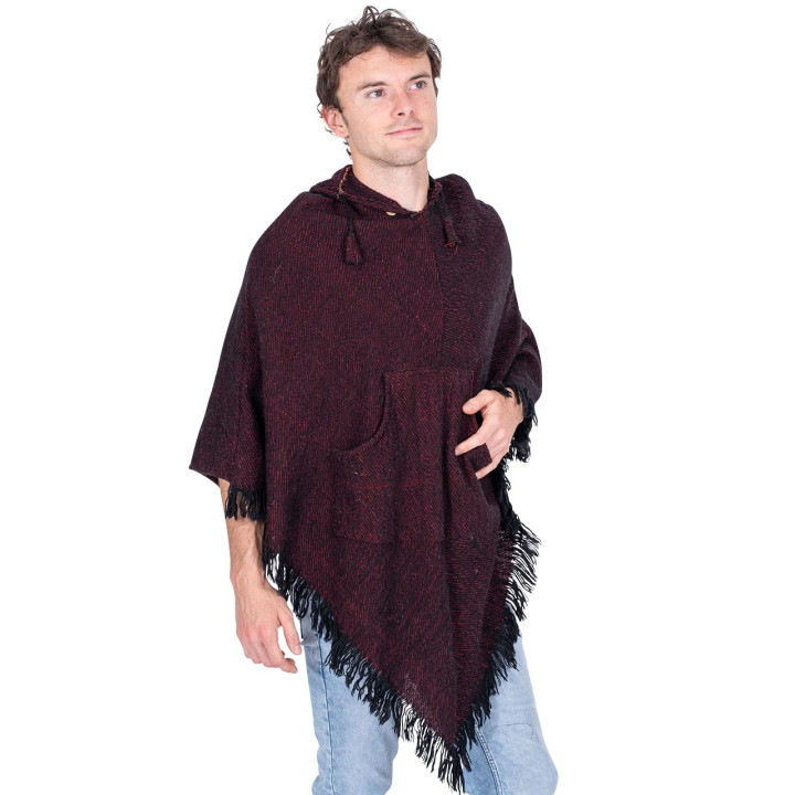 MPK0005O-H - Poncho unisex bordeaux