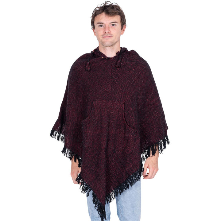 MPK0005O-H - Poncho unisex bordeaux