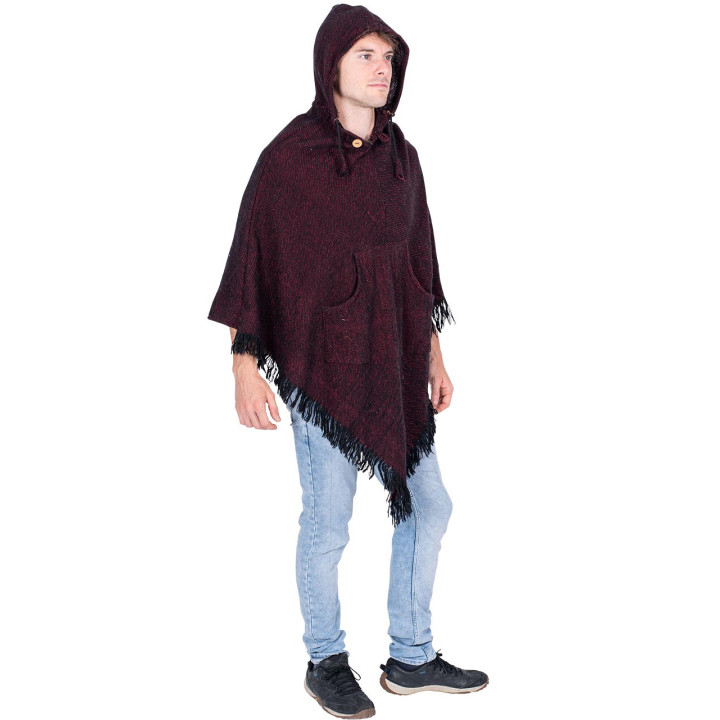 MPK0005O-H - Poncho unisex bordeaux