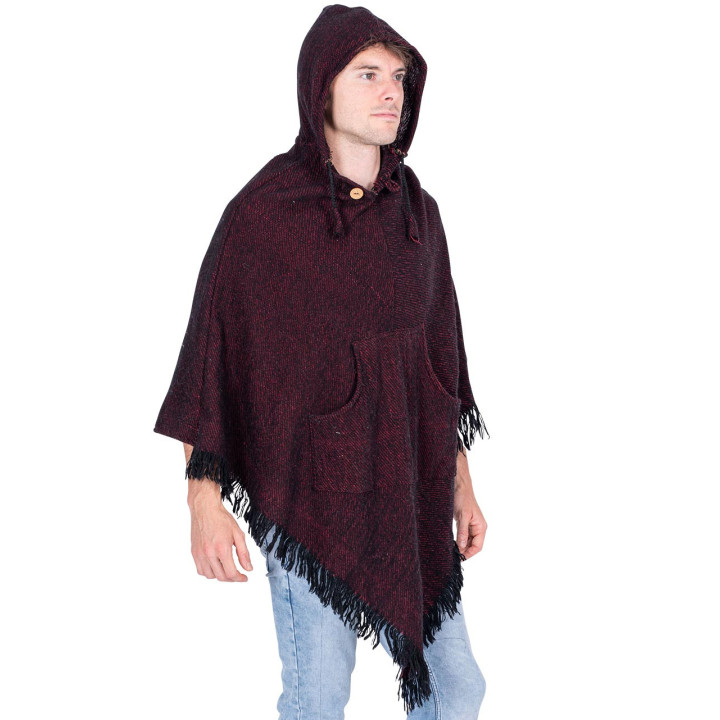 MPK0005O-H - Poncho unisex bordeaux