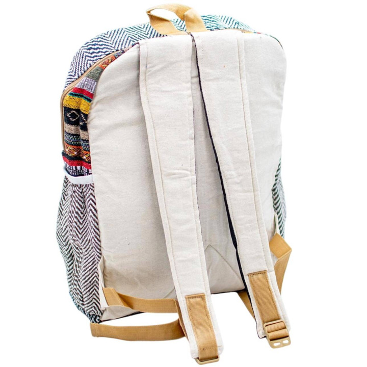 BMH0021A - Mochila Kimago Hemp: Artesanato Indiano, Único e Versátil, Atacadista B2B