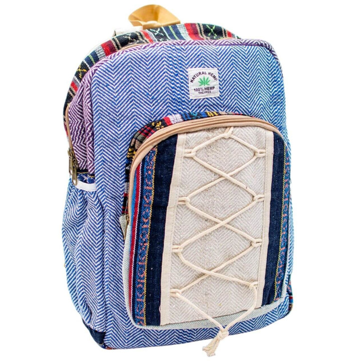 BMH0021A - Mochila Kimago Hemp: Artesanato Indiano, Único e Versátil, Atacadista B2B