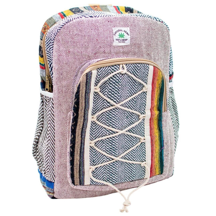 BMH0021A - Mochila Kimago Hemp: Artesanato Indiano, Único e Versátil, Atacadista B2B