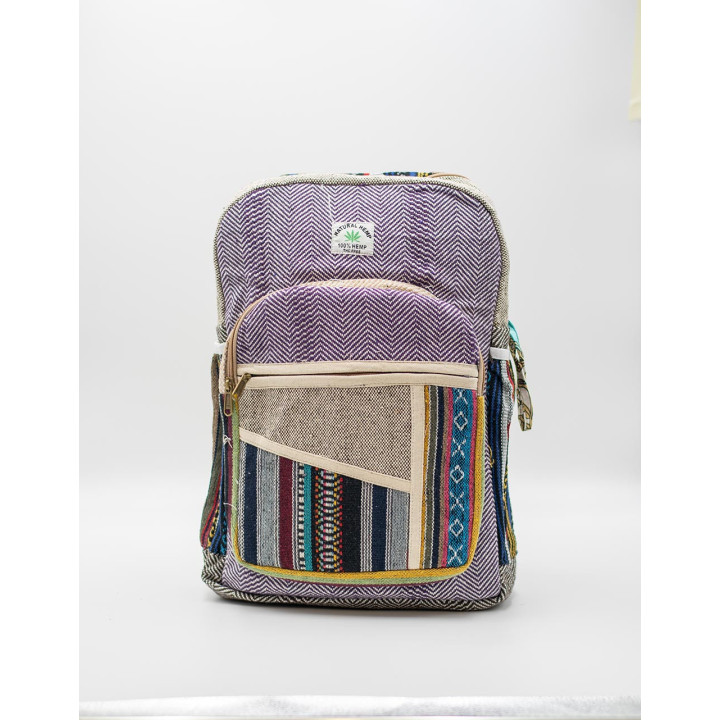 BMH0021C - Sac à dos en chanvre Kimago : spacieux et unique - Art et mode ethniques indiens pour votre boutique