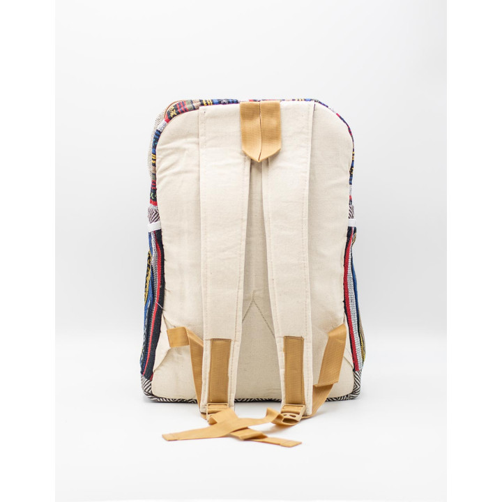 BMH0021C - Sac à dos en chanvre Kimago : spacieux et unique - Art et mode ethniques indiens pour votre boutique