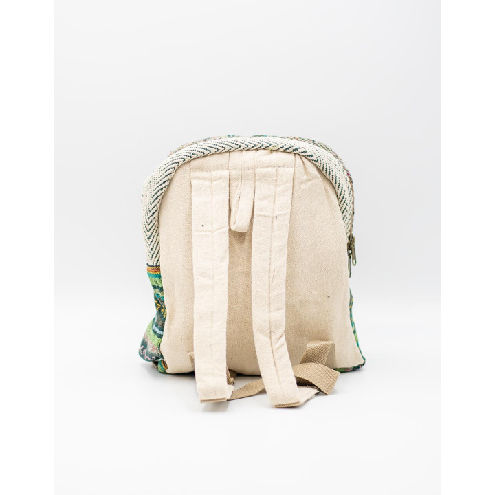 BMH0022 - Mochila Kimago de Cânhamo Étnico: Artesanato Indiano Autêntico com Design Versátil e Exclusivo