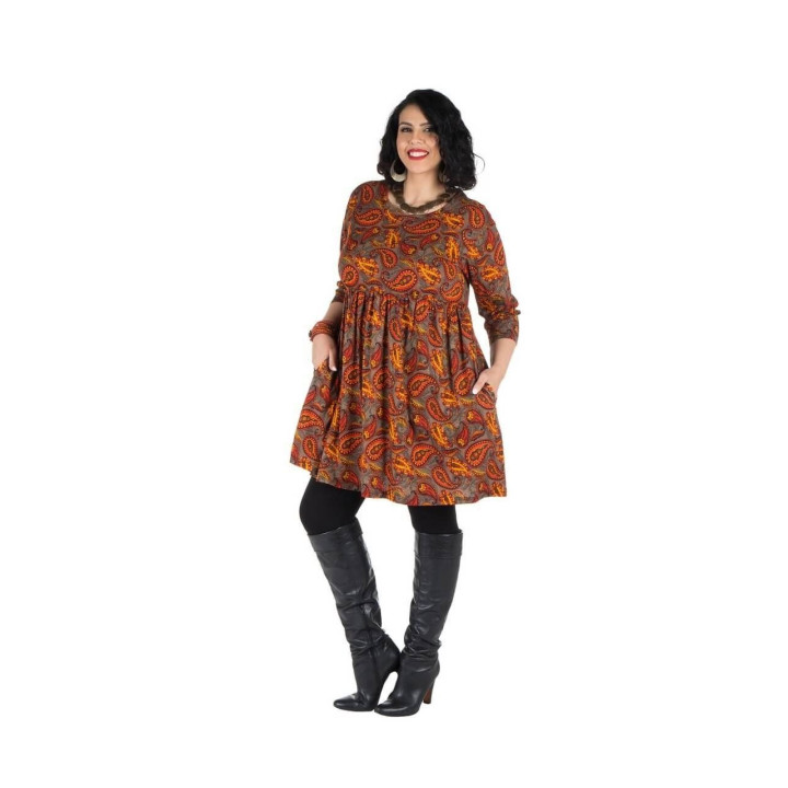 ROP6017A - Vestido Estampado Paisley