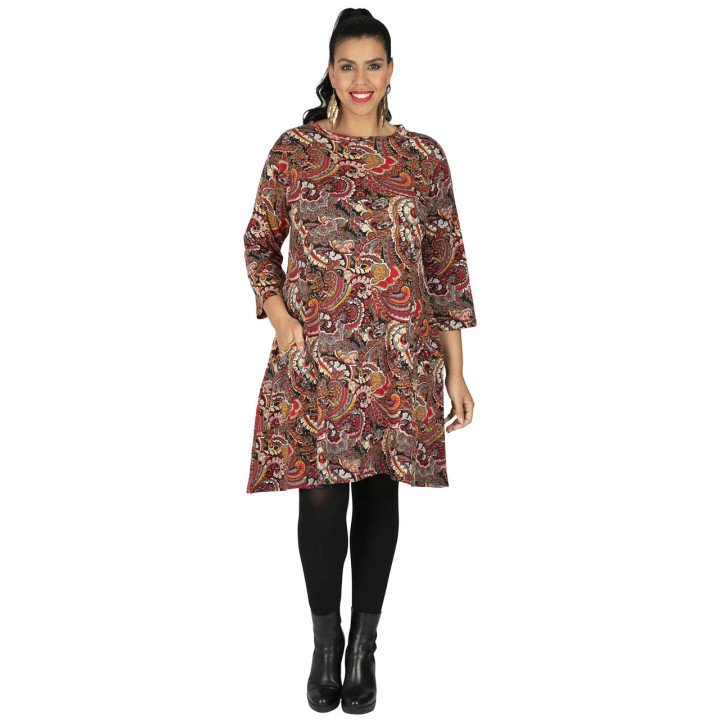 ROP6034G - Robe Dessins Multicolores