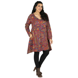 ROP6036P - Vestido Paisley Colorido