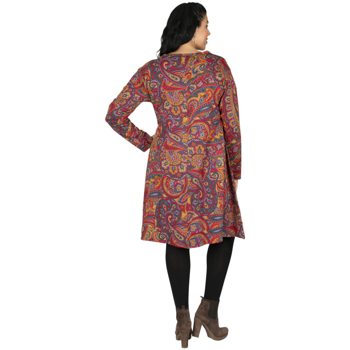 ROP6036P - Vestido Paisley Colorido