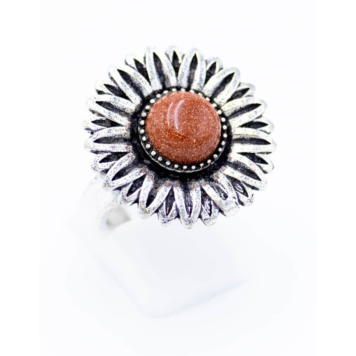SAN0115 - Anillo Flor y Piedra