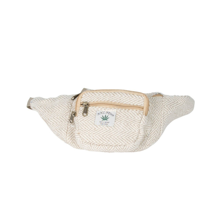 BRÑ0009B - Marsupio in canapa con tasche multiple - Vendita all'ingrosso per negozi