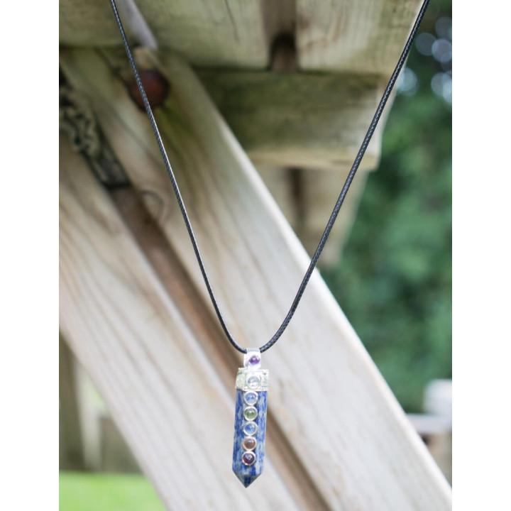KDO0002L - Pendente ottagonale lapislazzuli 7 chakra