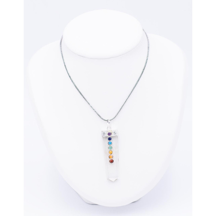 SDJ0003I - Pendente in Quarzo Cristallo con 7 Chakra