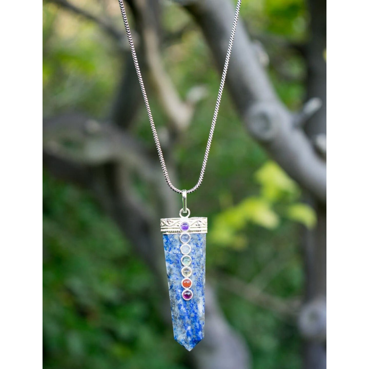 KDH0001L - Pendente Chato Lapislazuli 7 Chakra