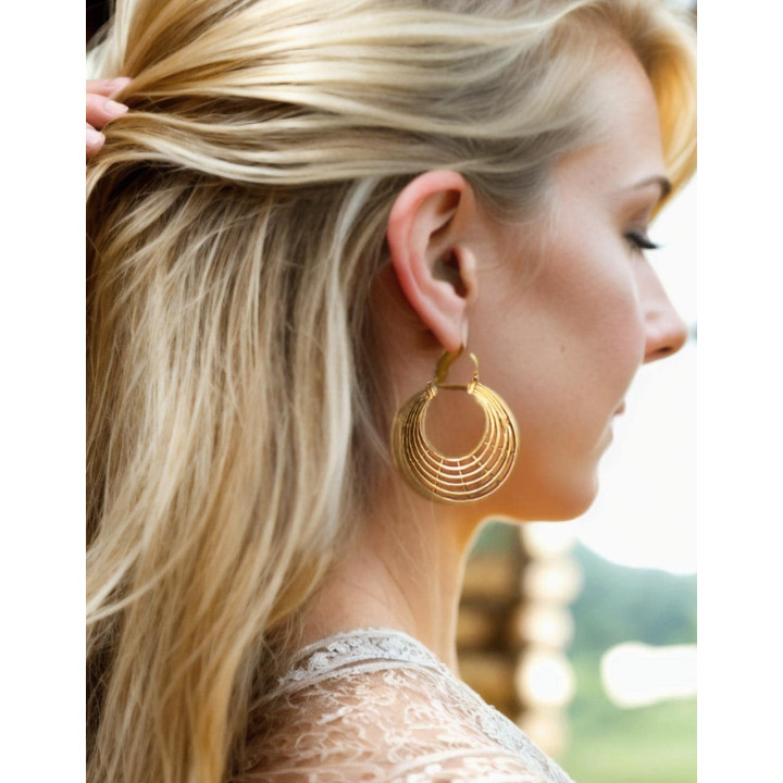 SPE1018 - Pendientes Dorados Rejas