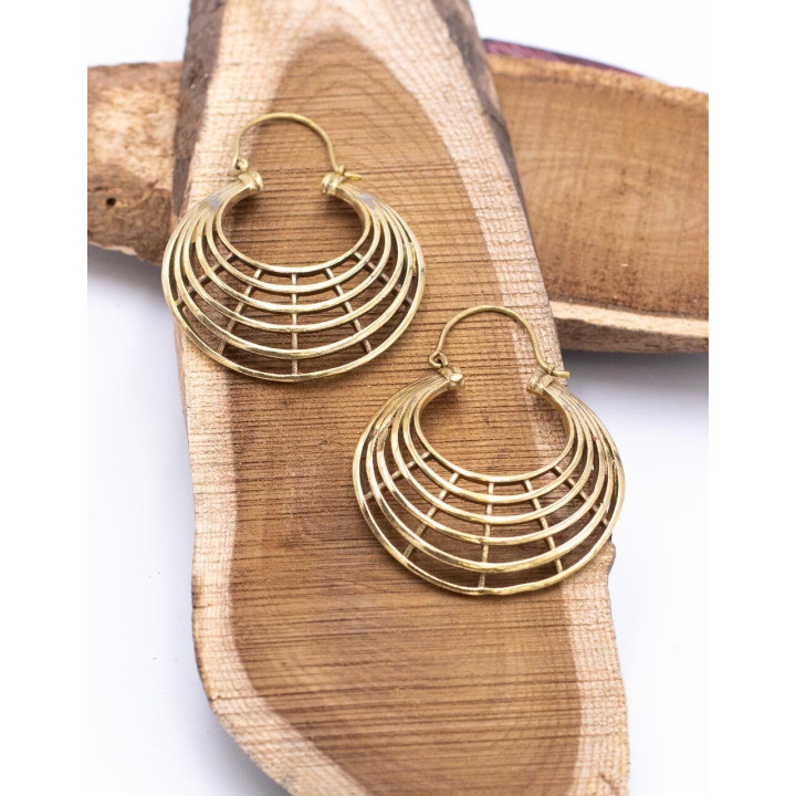 SPE1018 - Pendientes Dorados Rejas