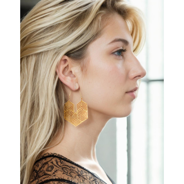SPE1019 - Boucles d'oreilles Ruche