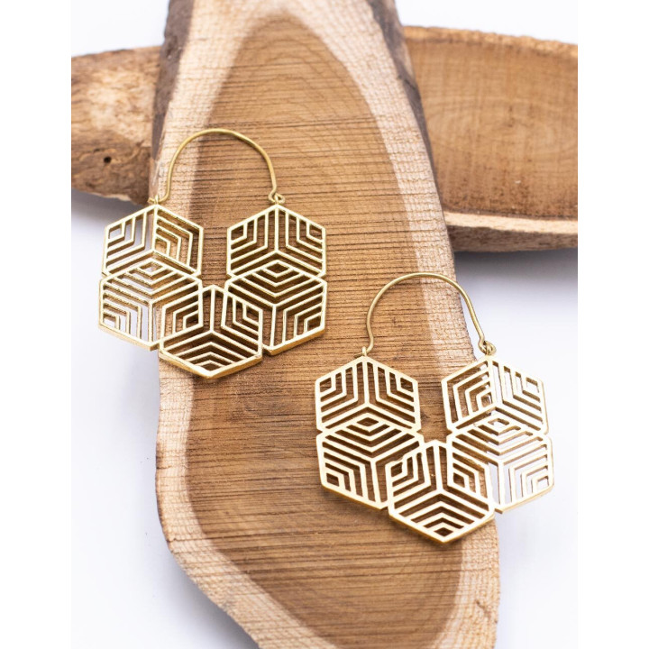 SPE1019 - Boucles d'oreilles Ruche