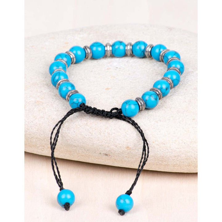 SPU0009Q - Pulseira Mineral Turquesa
