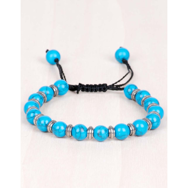 SPU0009Q - Pulseira Mineral Turquesa