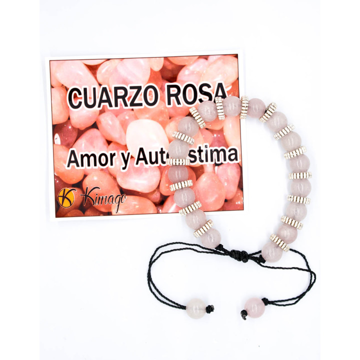 SPU0009R - Pulseira de quartzo rosa