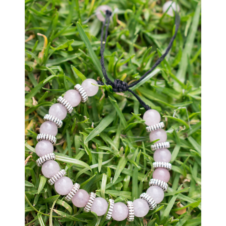SPU0009R - Pulseira de quartzo rosa