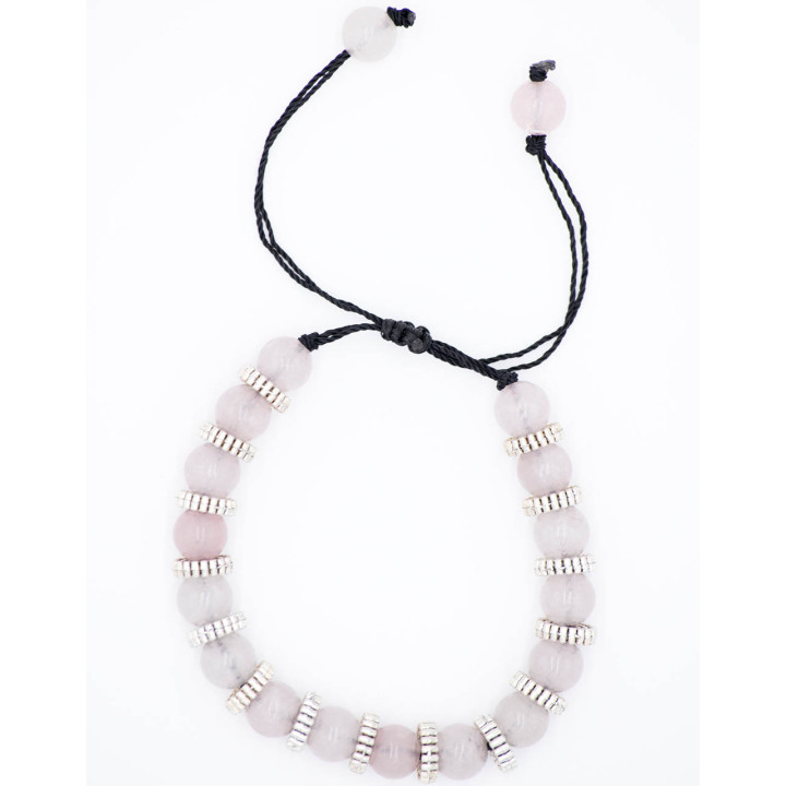 SPU0009R - Pulseira de quartzo rosa