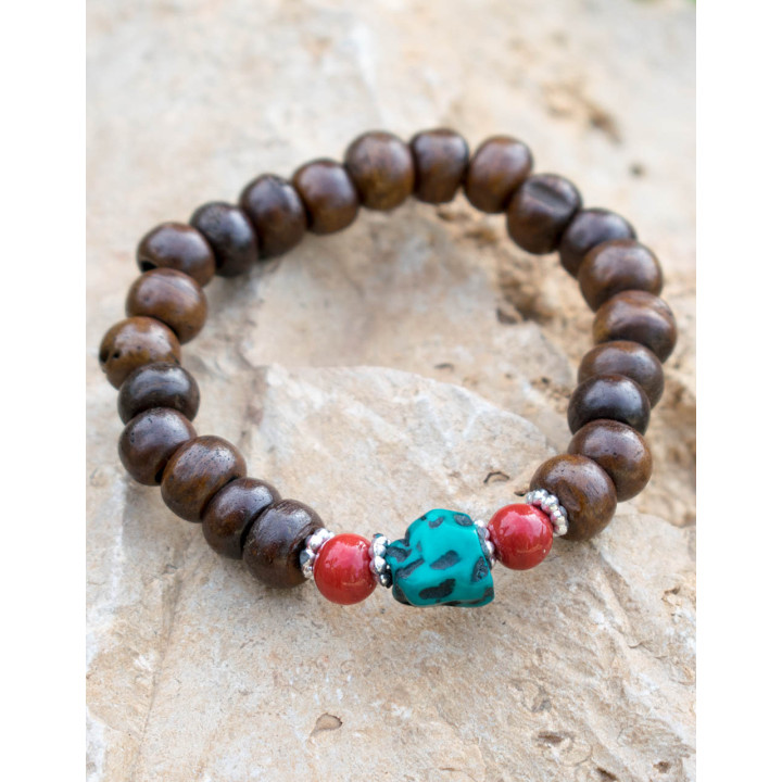 SPU00139 - Bracciale in osso marrone