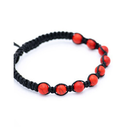SPU0014Z - Bracciale macramè di corallo rosso