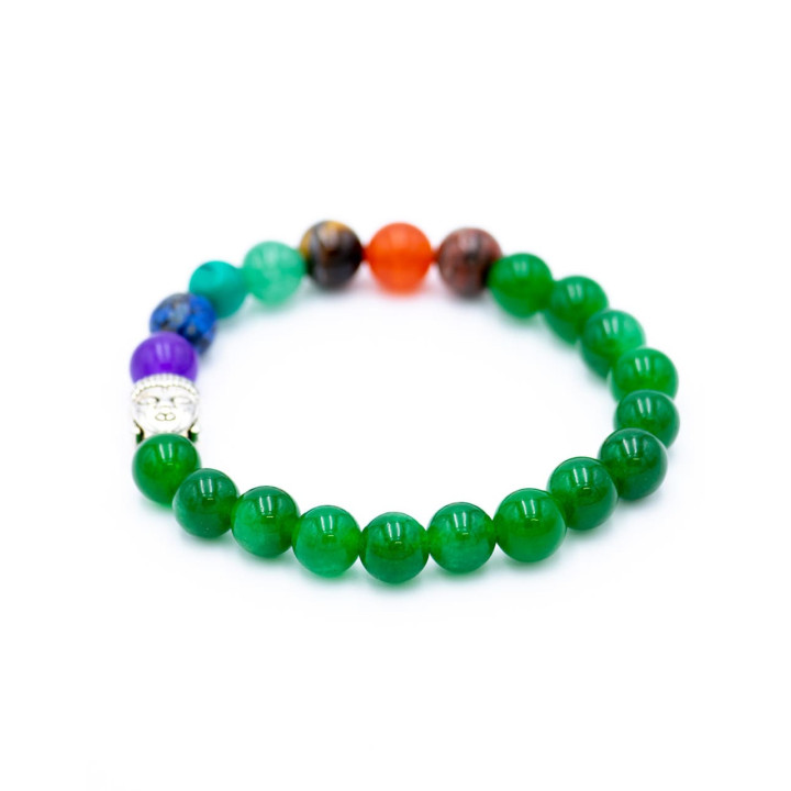 SPU0020K - Bracelet Pierres Jaspe Vert